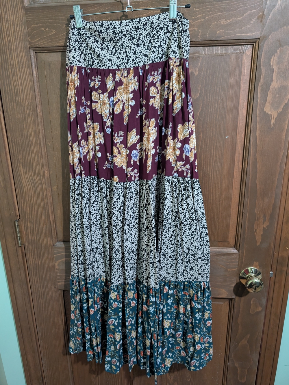 New With Tags NATURAL LIFE Floral Tiered Maxi Skirt